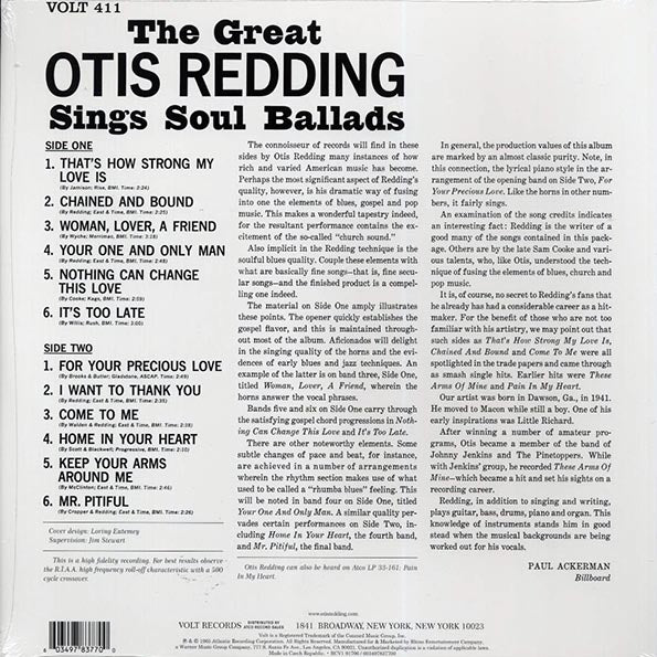 Otis Redding - The Great Otis Redding Sings Soul Ballads (mono) (ltd. ed.) (blue vinyl)