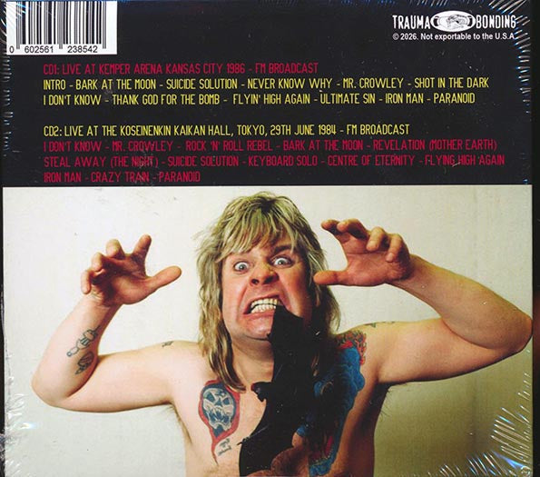 Ozzy Osbourne - Howling In Shadows: Live At Kemper Arena, Kansas City 1986 + Live At The Koseinenkin Kaikan Hall, Tokyo 1984 (2xCD) (deluxe 3-fold digipak) CD