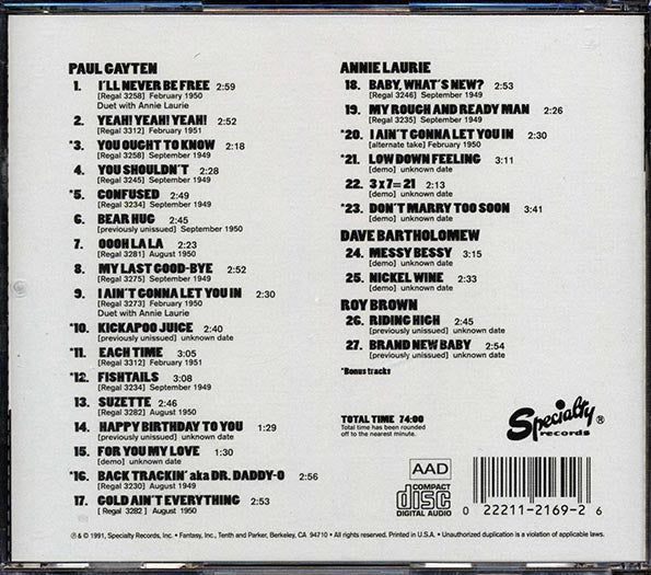 Paul Gayten, Annie Laurie, Dave Bartholomew, Roy Brown - Regal Records In New Orleans (27 tracks)