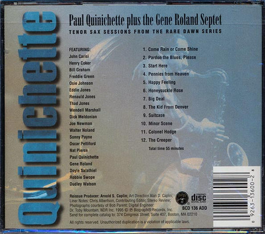 Paul Quinichette Plus Gene Roland Septet - The Kid From Denver