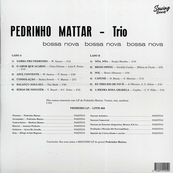 Pedrinho Mattar Trio - Bossa-Nova Bossa-Nova Bossa-Nova (clear vinyl)