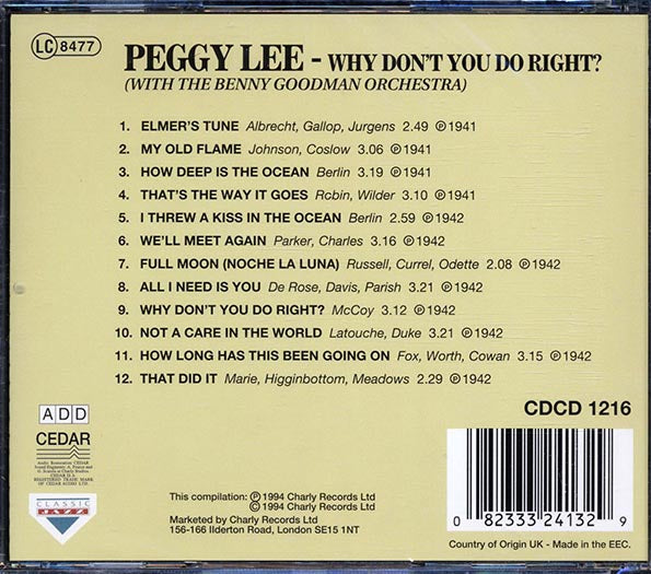 Peggy Lee, Benny Goodman & His Orchestra - Why Don't You Do Right
