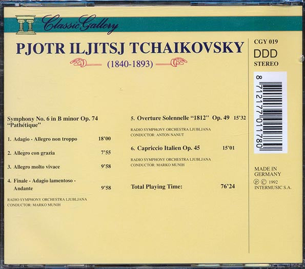 Pjotr Iljitsj Tchaikovsky - Symphony No.6 , Overture Solennelle 1812, Capriccio Italien