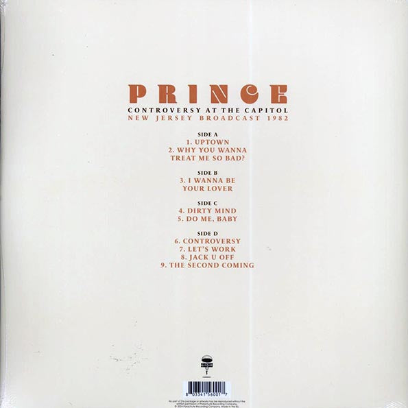 Prince - Controversy At The Capitol: New Jersey Broadcast 1982 (ltd. ed.) (2xLP) (clear vinyl)