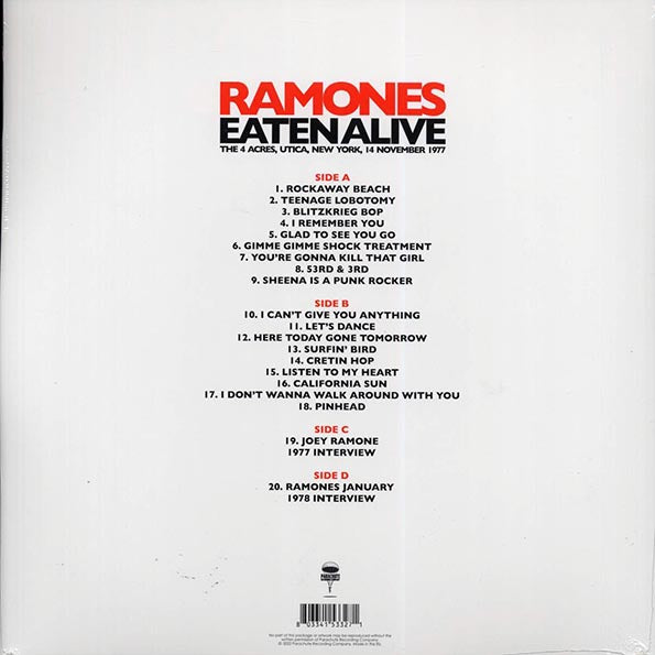 Ramones - Eaten Alive: The 4 Acres, Utica, New York, 14 November 1977 (2xLP)