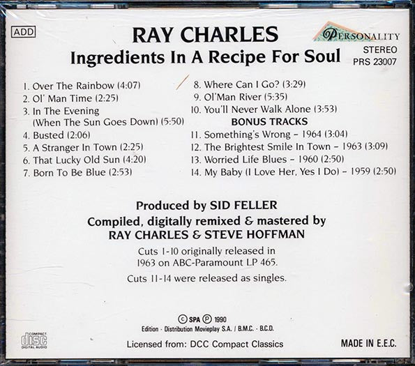 Ray Charles - Ingredients For A Recipe For Soul
