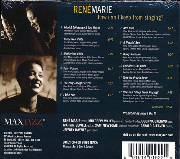 Rene Marie - How Can I Keep From Singing? (deluxe 3-fold digipak)