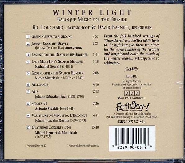 Ric Louchard, David Barnett - Winter Light: Baroque Music For The Fireside