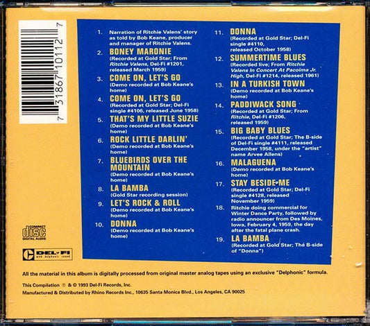 Ritchie Valens - The Ritchie Valens Story: Hits, Unreleased Demos, Photos, And Richie's Story As Told By Producer Bob Keane