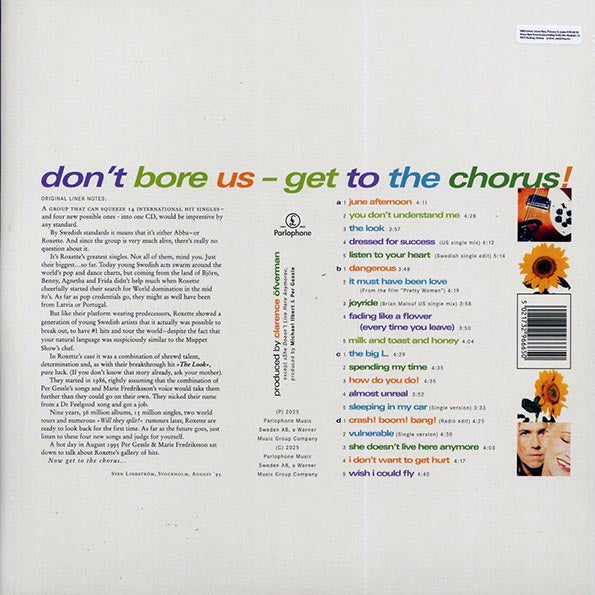 Roxette - Don't Bore Us Get To The Chorus! Roxette's Greatest Hits (30th Anniv. Ed.) (2xLP) (remastered)