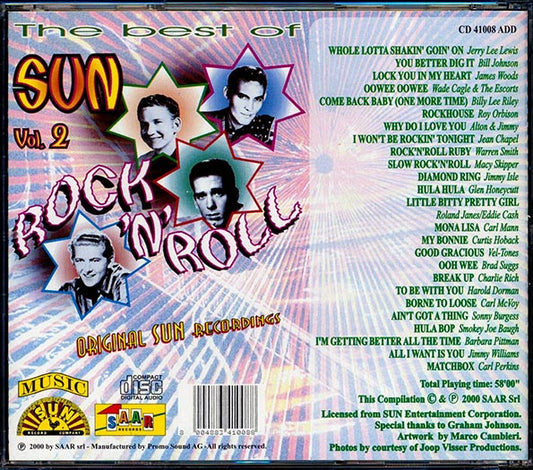 Roy Orbison, Charlie Rich, Smokey Joe Baugh, Wade Cagle & The Escorts, Etc. - The Best Of Sun Rock 'n' Roll Volume 2