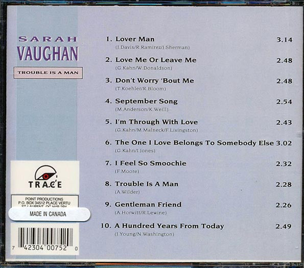 Sarah Vaughan - Trouble Is A Man: The World Of Sarah Vaughan