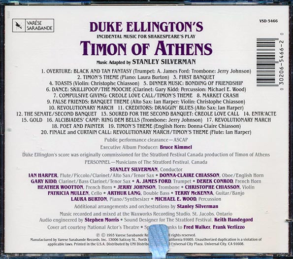 Stanley Silverman - Duke Ellington's Incidental Music For Shakespeare's Play Timon Of Anthens