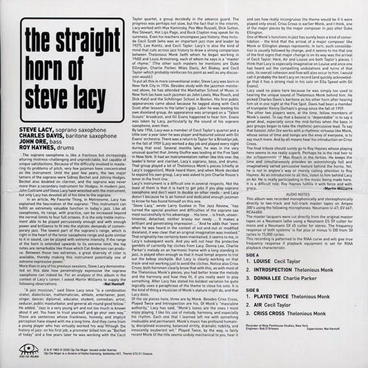 Steve Lacy - The Straight Horn Of Steve Lacy (green vinyl)