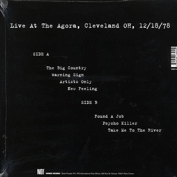 Talking Heads - Live At The Agora, Cleveland OH, 12/18/78