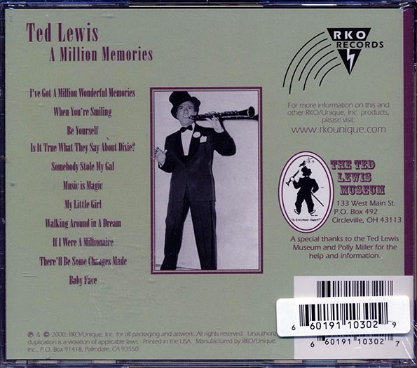 Ted Lewis - A Million Memories