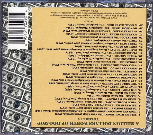 Teen-Kings, The Rhythm Cadets, The Lollypops, Etc. - A Million Dollars Worth Of Doo-Wop Volume 13 (30 tracks)