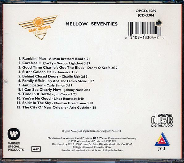 The Allman Brothers Band, Gordon Lightfoot, America, Carly Simon, Etc. - Mellow Seventies (marked/ltd stock)