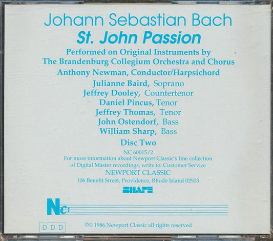 The Brandenburg Collegium Orchestra And Chorus - St. John Passion Part 1 + Part 2 (2xCD)