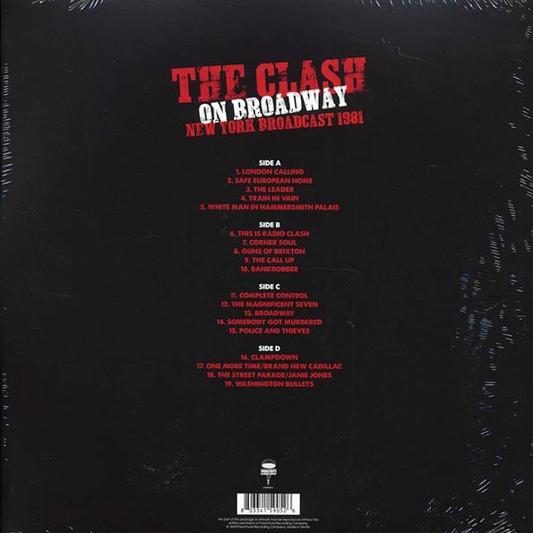 The Clash - On Broadway: New York Broadcast 1981 (ltd. ed.) (2xLP) (red vinyl)