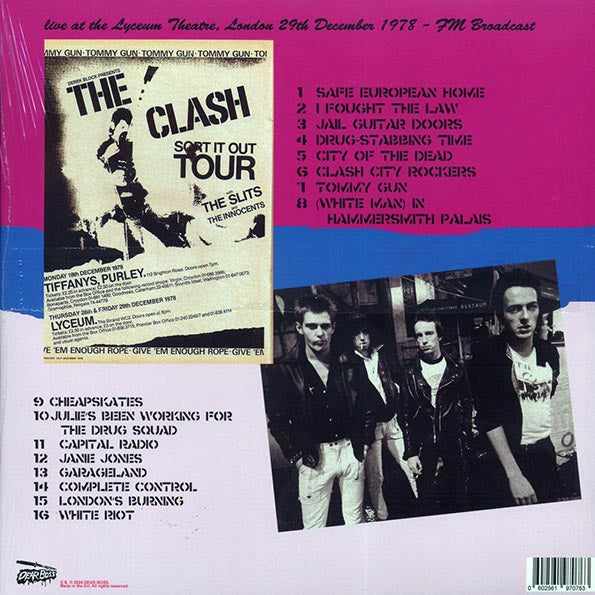 The Clash - Sort It Out: Live At The Lyceum Theatre, London 29th December 1978 (ltd. 300 copies made) (splatter vinyl)