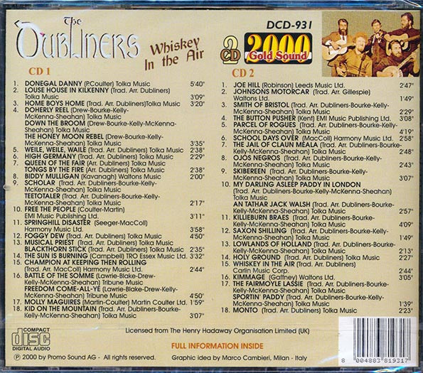 The Dubliners - Whiskey In The Air (36 tracks) (2xCD)