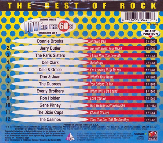 The Everly Brothers, Gene Pitney, Jerry Butler, Etc. - Love In The 60's: The Best Of Rock