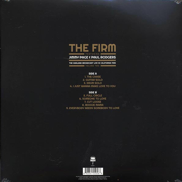 The Firm, Jimmy Page, Paul Rogers - The Oakland Broadcast Volume 2: Live In California