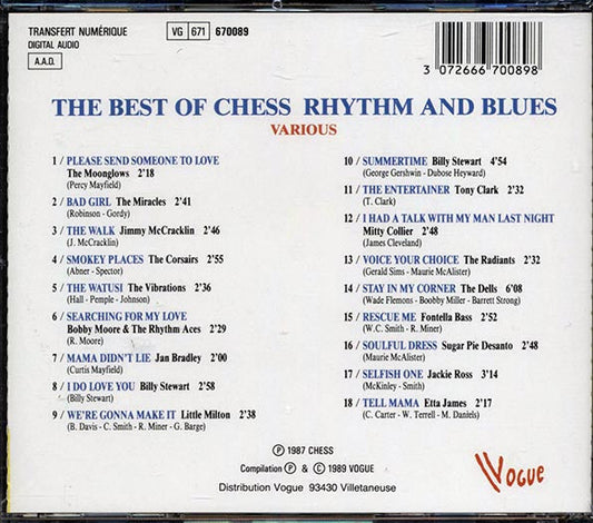 The Moonglows, The Miracles, The Corsairs, The Vibrations, Etc. - The Best Of Chess Rhythm And Blues