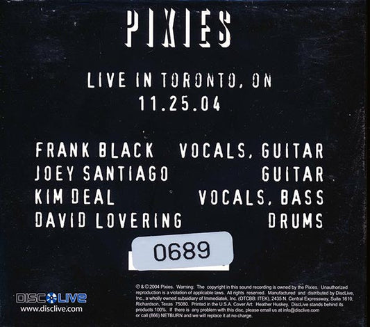 The Pixies - Live In Toronto, Ontario 11.25.04 (ltd. ed.) (2xCD)