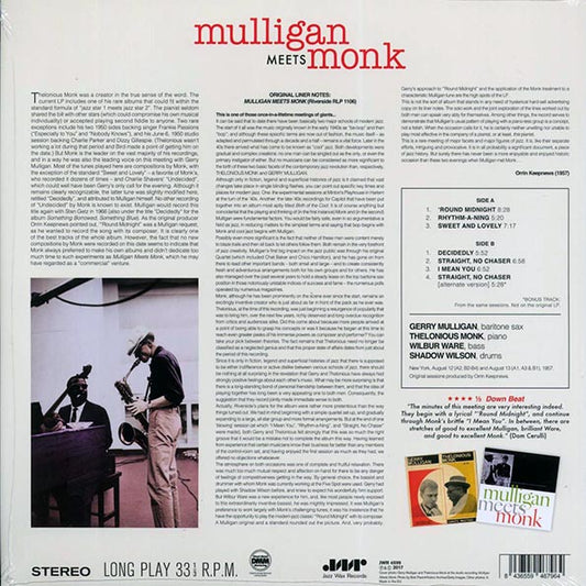 Thelonious Monk, Gerry Mulligan - Mulligan Meets Monk (+bonus track) (180g)