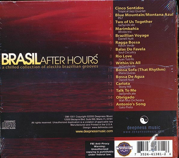 Tropical Jazz Quartet, Afrolectic, Stony Hill, Etc. - Brasil After Hours: A Chilled Collection Of Electro Brazillian Grooves