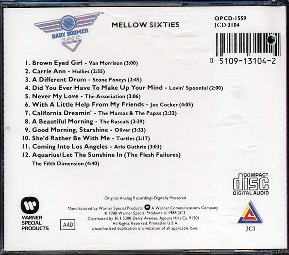 Van Morrison, Hollies, The Lovin' Spoonful, Etc. - Mellow Sixties: Twelve Easy Rockin' Hits Of The Sixties (marked/ltd stock)