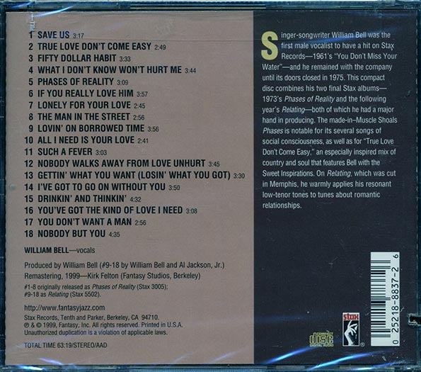 William Bell - Phases Of Reality: Relating (2 albums on 1 CD) (marked/ltd stock)