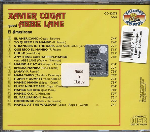 Xavier Cugat, Abbe Lane - El Americano