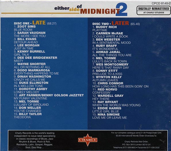 Zoot Sims, Sarah Vaughan, Bill Evans, Wayne Shorter, Etc. - Either Side Of Midnight 2: 30 More Cool Jazz Classics (30 tracks) (2xCD) (box set)